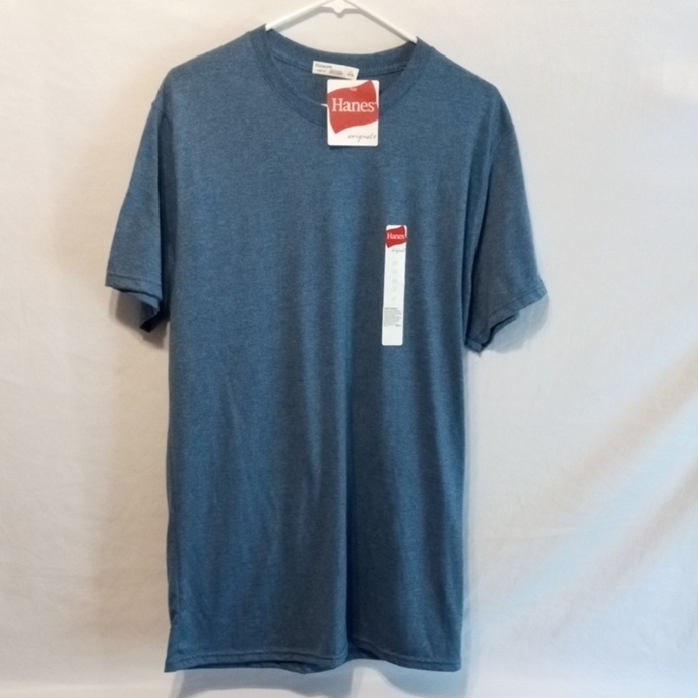 Hanes Men's Short Sleeve Tee in Heather Blue